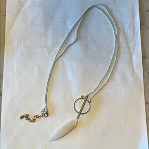 Silver Feather Pendant Necklace